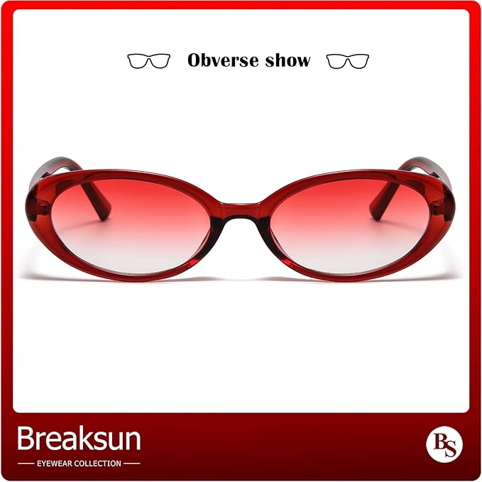 Retro Oval Sunglasses for Women Men Fashion Small Oval Sunglasses 90s Vintage Shades