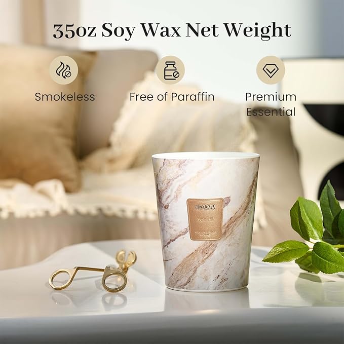 M&SENSE Extra Large Candle 35oz 150H NoirAir Scented, 3 Wick Highly Scented Jar Candles, XL Large Christmas Gift Candle for Women, Long Lasting Burning for Holiday, Thanksgiving, Christmas