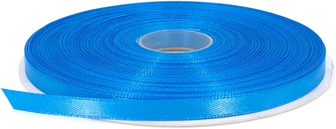 Blue Satin Ribbon, 1/4 inch x 50 Yards, Double Face Solid Color, Thick and Durable Ribbon Roll, 100% Polyester for Gift Wrapping, Crafts, Hair and Multiple Decorations