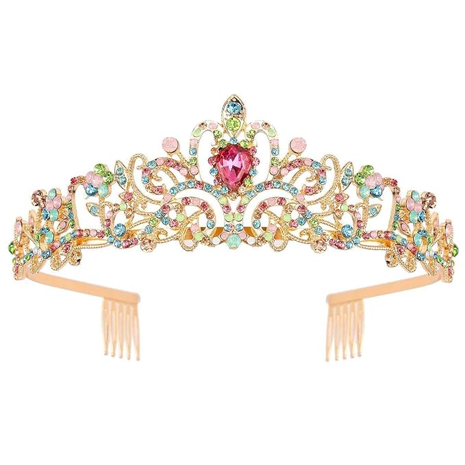 Tiara Crown for Women, Queen Tiara for Birthday Prom Bridal Party Custome Multi