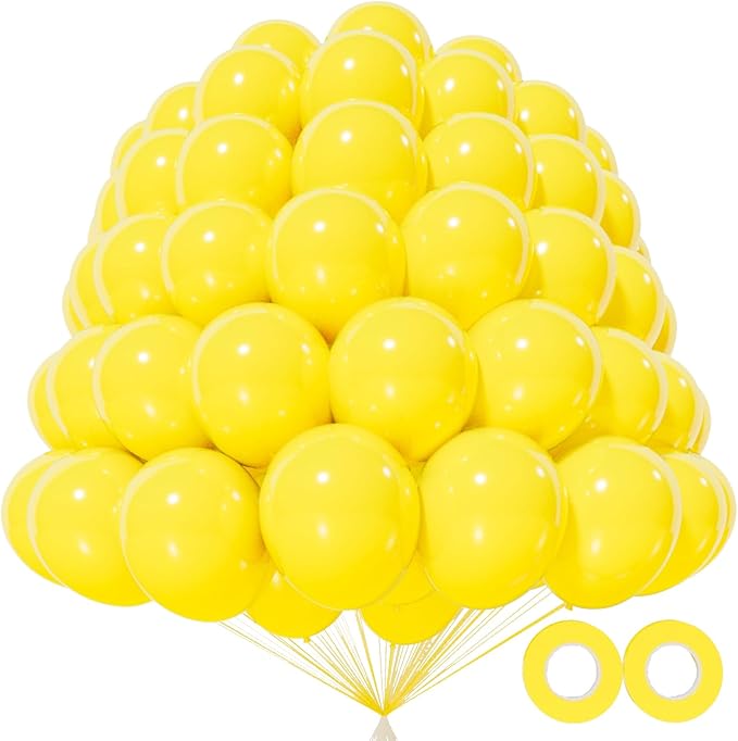 KAWKALSH 200pcs Yellow Balloons 5 Inch, Small Mini Latex Balloons for Party Birthday Baby Shower Anniversary Festival Arch Garland Decoration
