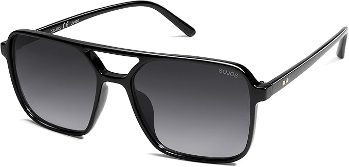 SOJOS Trendy Vintage Aviator Square Sunglasses For Womens Mens Retro 70s UV400 Women Sun Glasses SJ2327