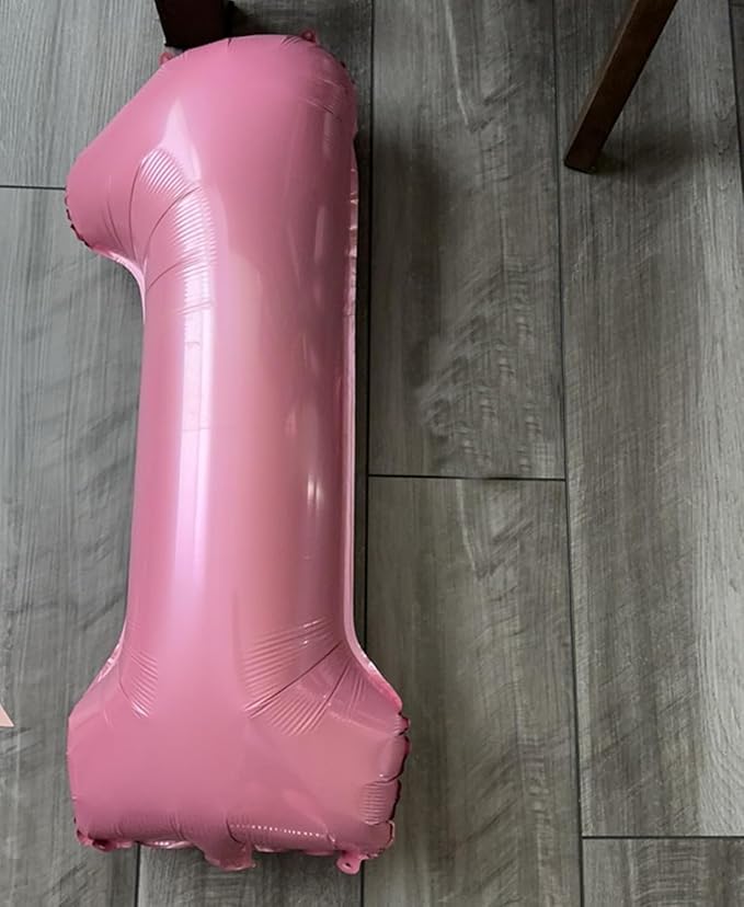 Smlpuame Pastel Pink 10 Balloons, 40 Inch Large Light Pink Foil Number Balloons 0-10, Self-Sealing 10th Birthday Balloon for Girls Women Anniversary Baby Shower Princess Party Decorations Supplies