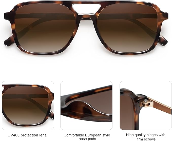 SOJOS Retro Aviator Sunglasses for Women Men,Trendy Rectangle Womens Mens Shades Sun Glasses SJ2202