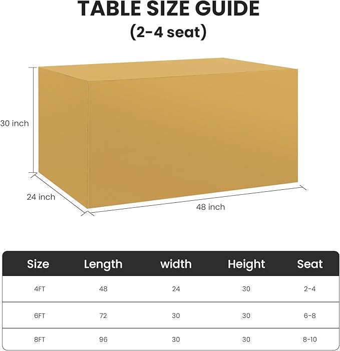 Ascoza 2 Pack Fitted Tablecloth for 4 Foot Rectangle Tables 48 x 24 Inch Gold Table Covers Water Resistant Polyester Table Cloth for Wedding, Parties,Display, Trade Show (Gold)
