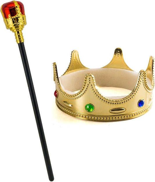 Tigerdoe King Crown and Scepter - King Costume Accessories - Dress Up - Costume Accessories