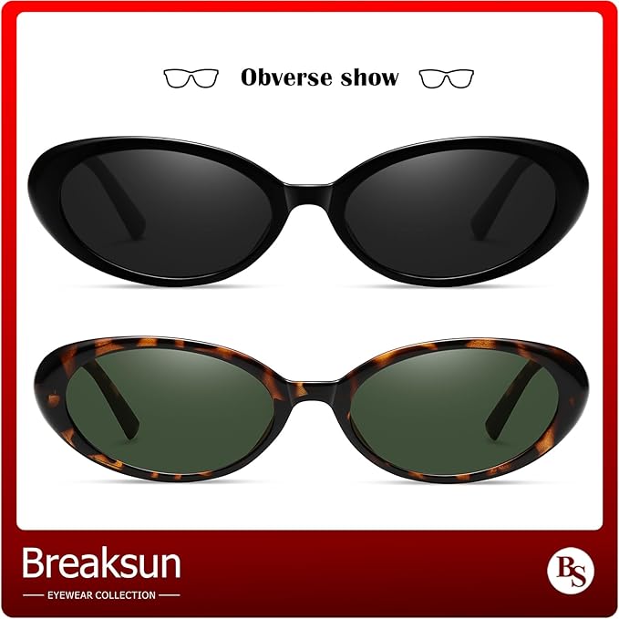 Retro Oval Sunglasses for Women Men Fashion Small Oval Sunglasses 90s Vintage Shades