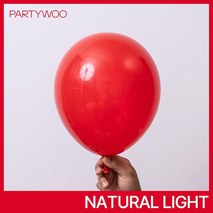 PartyWoo Red Balloons 50pcs 12 Inch Red Helium Balloons for Birthday Graduation Bachelorette Citizenship Firefighter Strawberry Anniversary Cherry Casino Movie Theme Party Decorations Red-Y57
