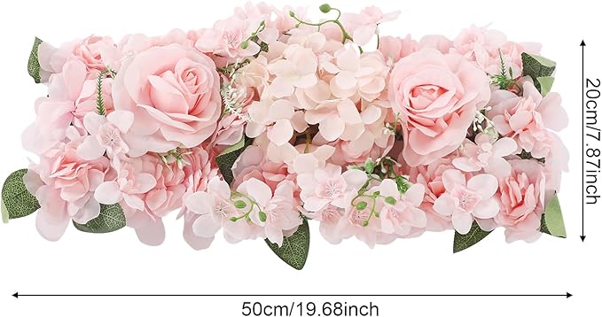 6 Pack Artificial Peony Garland,Wedding Arch Artificial Flower Panels,Flowers Wall Backdrop Panel for Wedding Dining Table Christmas Home Party Decor (Pink)