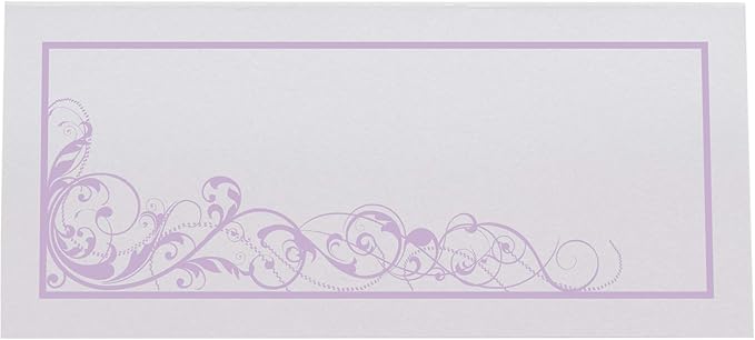 Scribble Vintage Swirl Place Cards, Lavender (Choose Color), Set of 60, Pre-cut and Scored - Wedding, Party, Dinner, and Special Events - Made in the USA