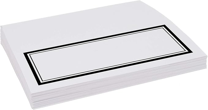Double Line Border Place Cards, Black (Choose Color), Set of 25, Pre-cut and Scored - Wedding, Party, Dinner, and Special Events - Made in the USA