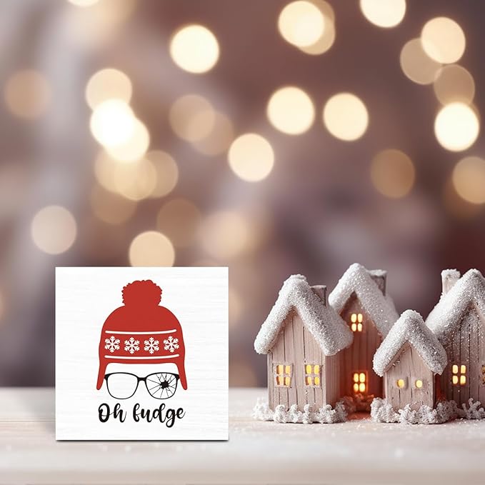 Christmas Vacation Themed Decor, Christmas Vacation Decorations for Home Bathroom, Funny Xmas Holiday Decor, Cute Xmas Holiday Movie Decorations 5 x 5 Inch