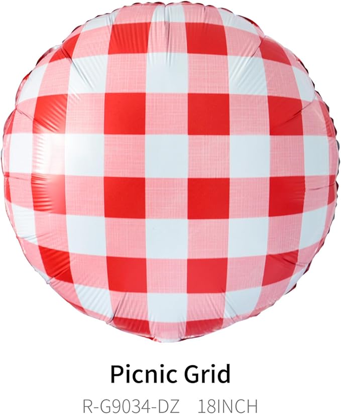 8pcs Picnic Balloons Checkerboard Balloon Gingham Balloons Picnic Party Decoration BBQ Themed Party Decorations Gingham Party Decor Birthday Holiday Decor Summer Picnic BBQ Party Decor Supplies
