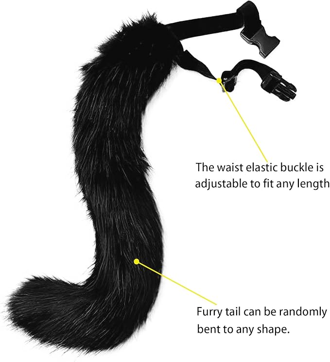 Adolala Faux Fur Fox Tail Cat Wolf Set Plush Mask Fluffy Paw Gloves Halloween Christmas Party for Women