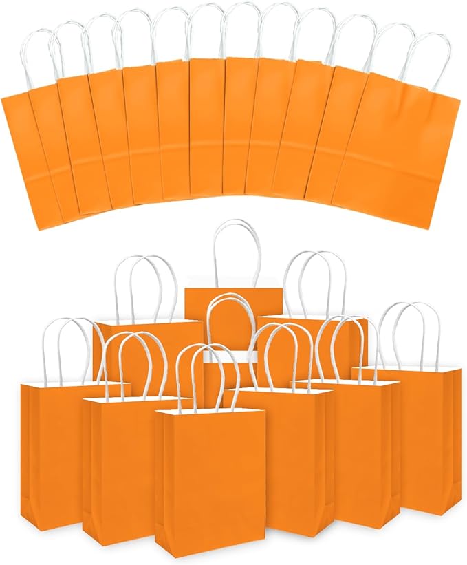 qiqee 30PCS Medium Gift Bag with Handles Bulk 11"x5"x8" Gift Bags Salmon Bags Multiple Uses (Medium Size)