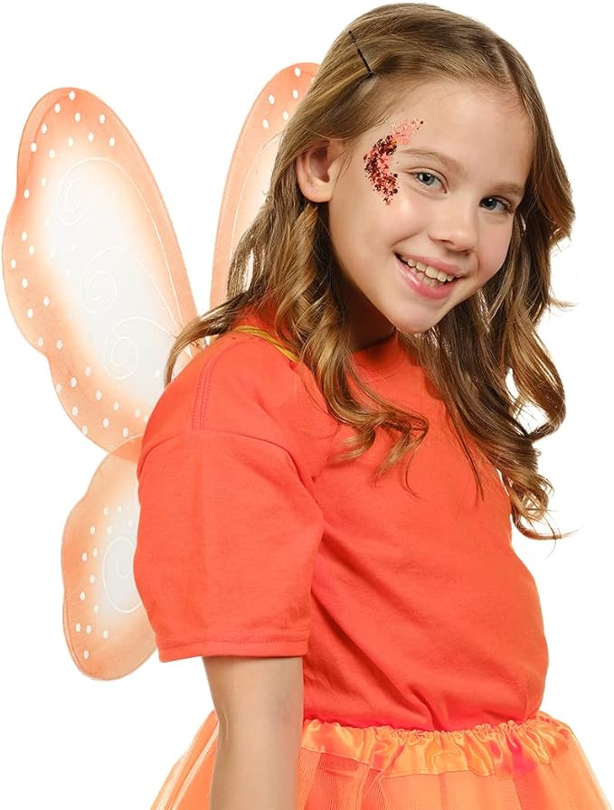 Funcredible Butterfly Wings with Chunky Glitter - Butterfly Costume - Fairy Wings Costume Set - Fairy Costume for Woman