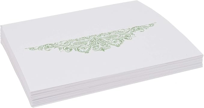 Paisley Place Cards, Sage (Choose Color), Set of 60, Pre-cut and Scored - Wedding, Party, Dinner, and Special Events - Made in the USA