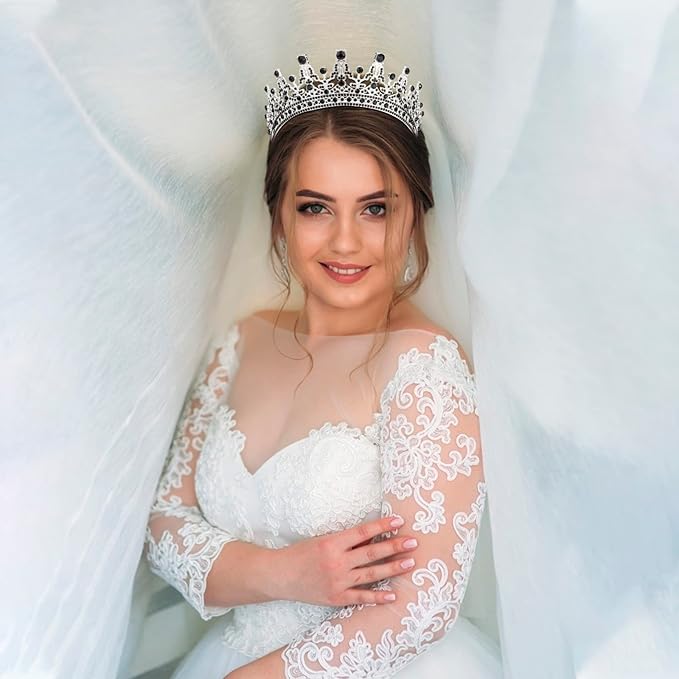 COCIDE Black Tiaras and Crowns for Women - Queen Crown Princess Tiara for Girls - Rhinestones Party Bridesmaids Wedding Halloween Costume Cosplay Gift