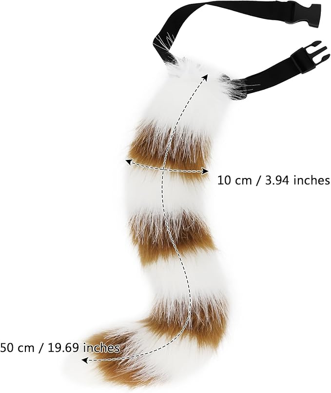 Animal Cat Wolf Fox Dog Faux Fur Tail for Halloween Party Cosplay Costume Accessories