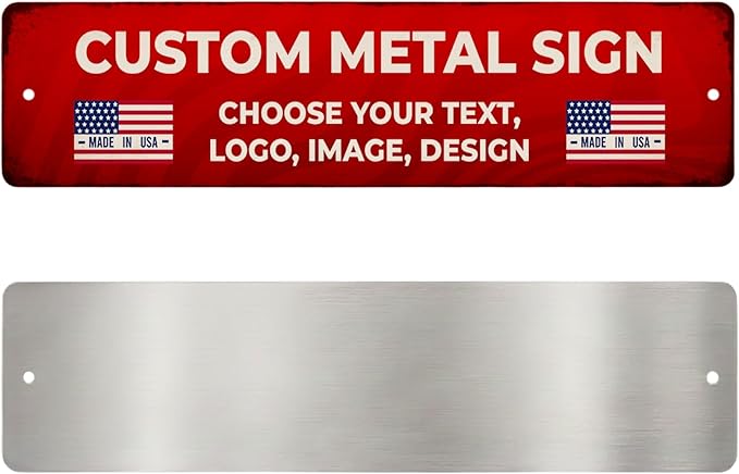 Custom Metal Signs by BCB for Outdoor Use – Heavy-Duty 1mm Thick Personalized Metal Sign | Vintage Outdoor Wall Art, Yard Decor, Street, Garage & Garden Signs | Multiple Sizes | Made in USA