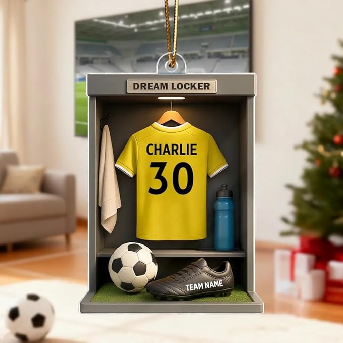 Personalized Soccer Christmas Acrylic Ornament, Soccer Ornament, Soccers Ornaments Christmas Tree Hanging Ornaments Tree Decorations, Soccers Player Uniform /2