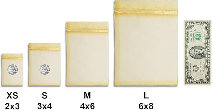 TheDisplayGuys 48-Pack 3x4 Gold Sheer Organza Gift Bags with Drawstring, Jewelry Candy Treat Wedding Party Favors Mesh Pouch