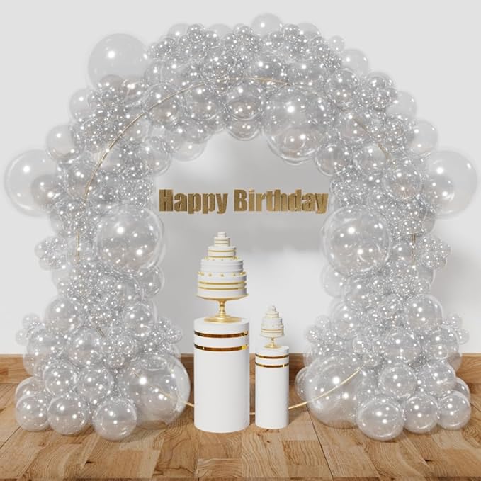 KAWKALSH Clear Balloon Arch Kit 111Pcs 18 12 5 Inch Latex Party Balloons Garland for Birthday Baby Shower Wedding Engagement Anniversary Christmas Party Decorations