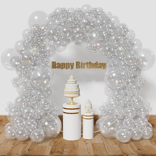 KAWKALSH Clear Balloon Arch Kit 111Pcs 18 12 5 Inch Latex Party Balloons Garland for Birthday Baby Shower Wedding Engagement Anniversary Christmas Party Decorations