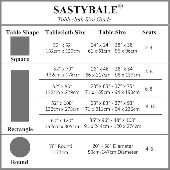 SASTYBALE Rectangular Tablecloth Damask Pattern Table Cloth Spillproof Wrinkle Resistant Spill-Proof Polyester Table Cover for Indoor and Outdoor Use (Rectangle/Oblong, 52" x 70" (4-6 Seats), White)