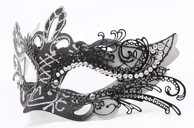 Coolwife Couples Masquerade Masks Metal Venetian Mardi Gras Party Evening Prom Costume Mask