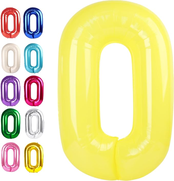 Number Balloon 0 Yellow Macaron