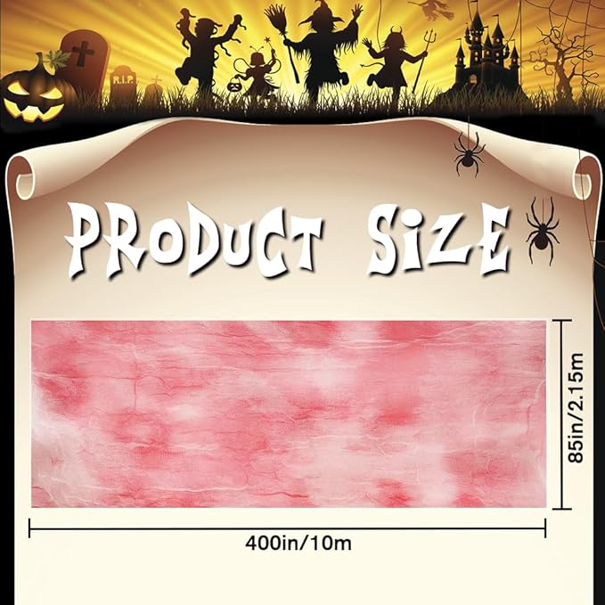 400" x 85" Halloween Creepy Cloth Decoration, Large Bloody Spooky Fabric Cloth Halloween Scary Gauze Cheesecloth for Haunted House Halloween Party Yard Wall Indoor Outdoor Decor