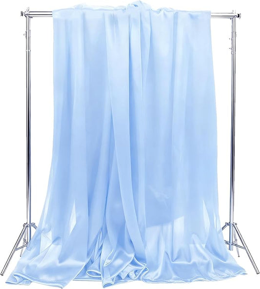 5x10FT Photo Stage Backdrop 2 Panels Curtains Drapes for Photography and Party (Blue)