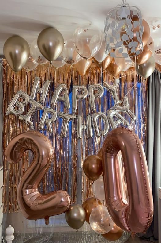 Rose gold 40 Inch 0 Number Balloons, 0 Decorations for 10 20 30 40 50 60 70 80 90 100 Birthday, Rose gold Foil Giant Birthday Graduations Anniversary Party Balloon