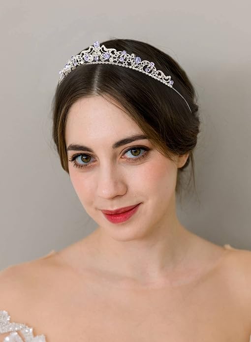 SWEETV Wedding Tiaras and Crowns, Rhinestone Bridal Crown Princess Tiara Headpieces for Women and Flower Girls, Bridgerton Hair Accessories for Birthday Prom Quinceanera