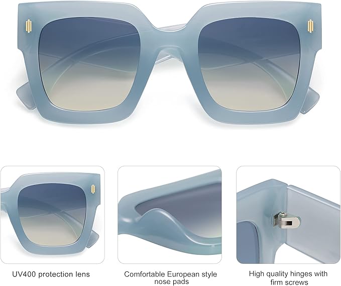 SOJOS Vintage Oversized Square Sunglasses for Women,Retro Womens Luxury Big Large Sun Glasses UV400 SJ2194