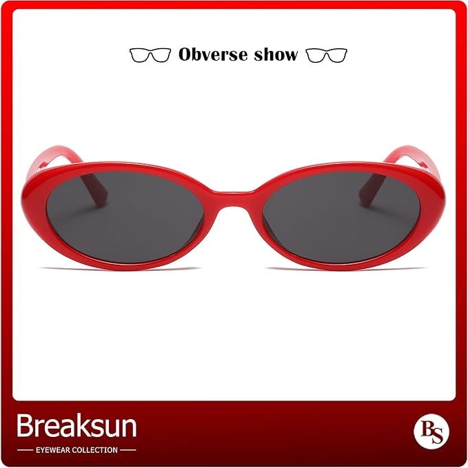 Retro Oval Sunglasses for Women Men Fashion Small Oval Sunglasses 90s Vintage Shades