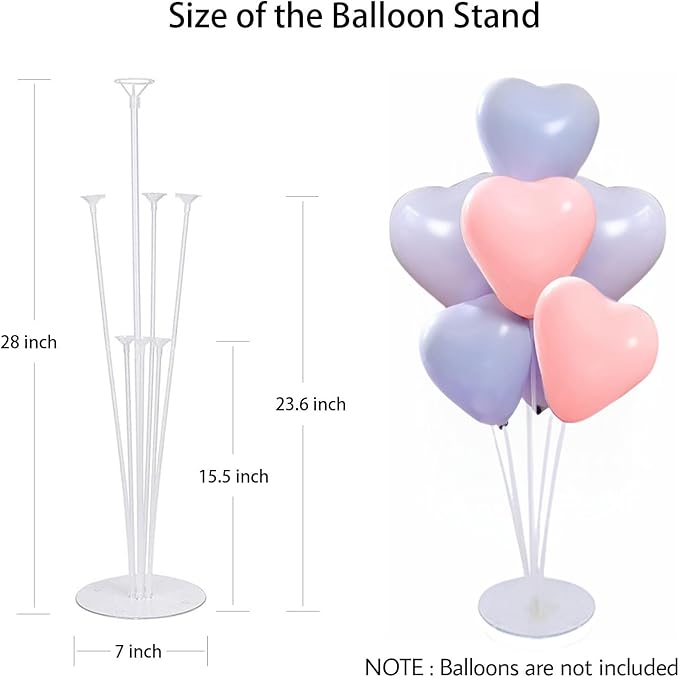 Balloon Stand Kit For Table - 6 Sets Balloon Sticks with Base For Birthday Graduation Party Decorations