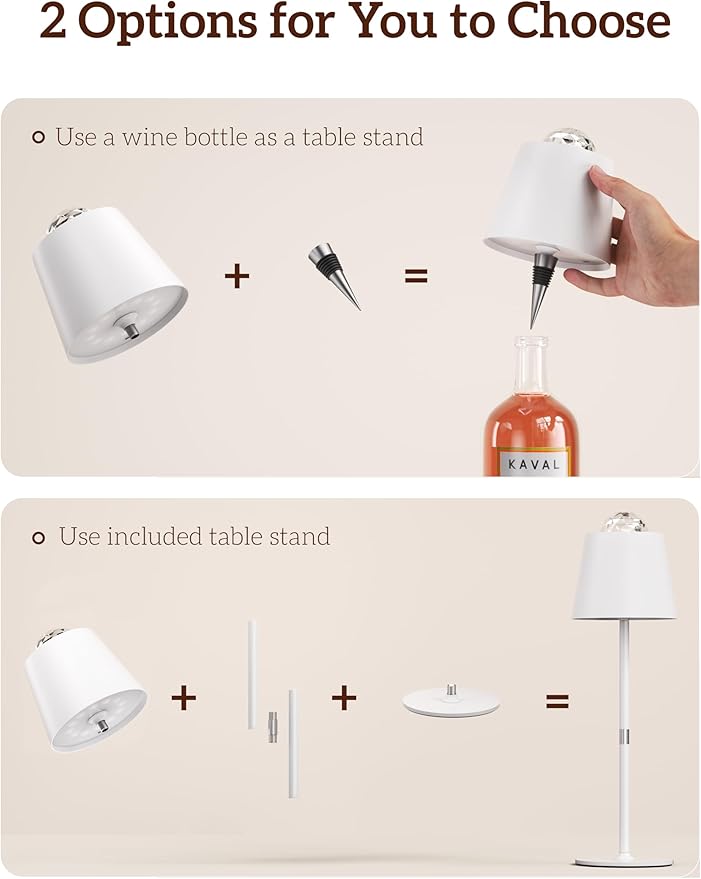 Joyzy Table Lamp with Projector Lighting, Wireless Wine Bottle Lamps Rechargeable Wine Bottle Lights Water Wave Ripple Projection Liquor Bottle Room Decoration Light Ambient for Bar Restaurants