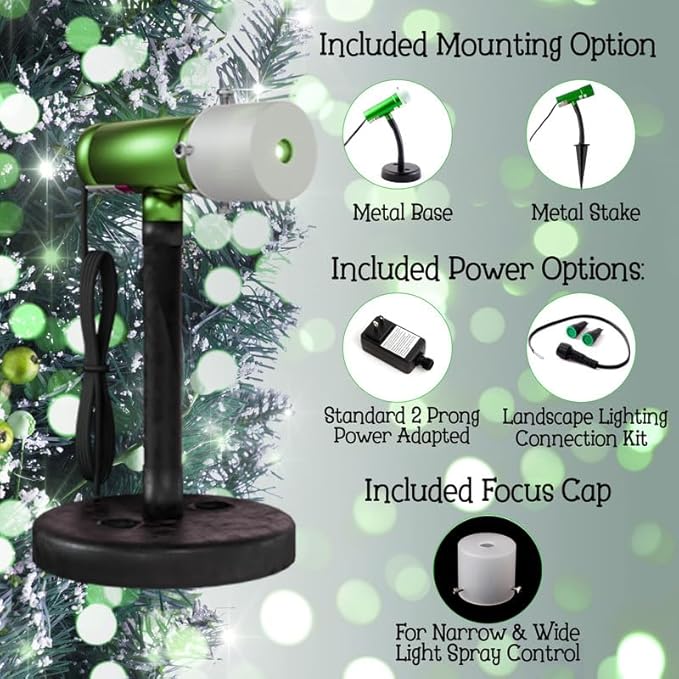 Commercial Green Laser Projector Light for Holidays - Christmas Laser Lights Outdoor Projector - Garden & Landscape Spotlights - Tree Lighting Outdoor Color Light Projector