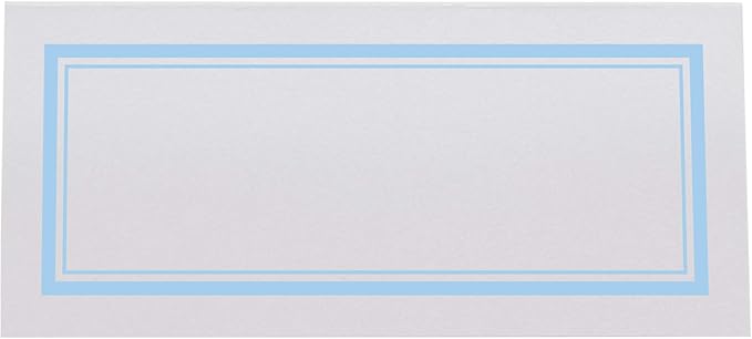 Double Line Border Printable Place Cards, Light Blue (Choose Color), Set of 60 (10 Sheets), Laser & Inkjet Printers - Wedding, Party, Dinner, and Special Events - Made in the USA