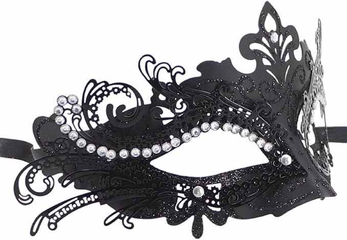 Coolwife Couples Masquerade Masks Metal Venetian Mardi Gras Party Evening Prom Costume Mask