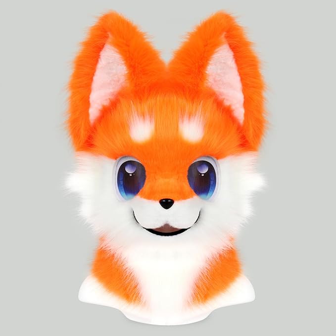 Animal Full Head Dog Mask Fursuit Therian Plush Realistic Masks for Party Halloween Cosplay Costume Accessory