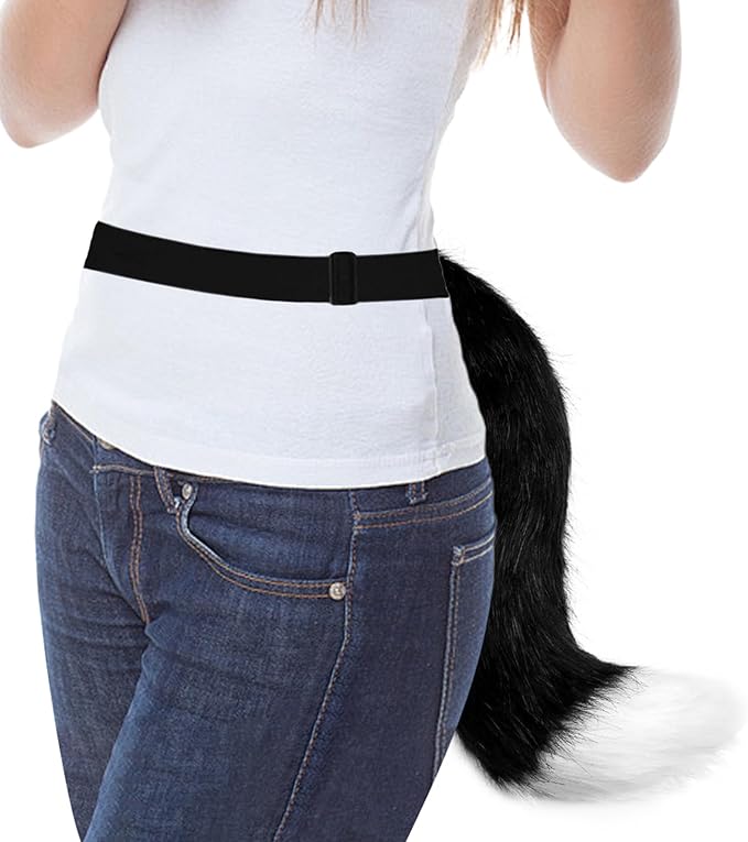 HAOAN Furry Fox Mask Wolf Fox Tail and Paw Gloves Set Adult Cat Halloween Mask Cosplay Animal Party Costume
