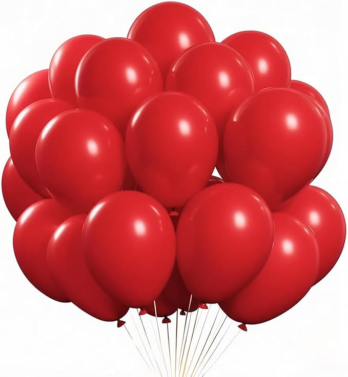 Red Balloons 100 Pack, 12 Inch Latex Helium Dark Red Balloons Garland for Elegant Birthday Wedding Baby Shower Graduation Arch Party Decorations