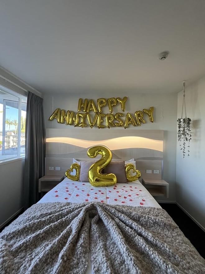 Smlpuame 40 inch Number Balloon 0-9 Gold Large Number 2 Balloons,Digital Balloons for Birthday Party Celebration Decorations Supplies, Helium Foil Number Balloons for Wedding Anniversary