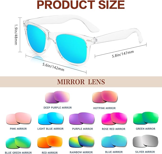 Matcheck 8/16 Pack Neon Colors Sunglasses Wholesale Bulk Party Favors Retro Classic Glasses Birthday Pool Unisex Adult