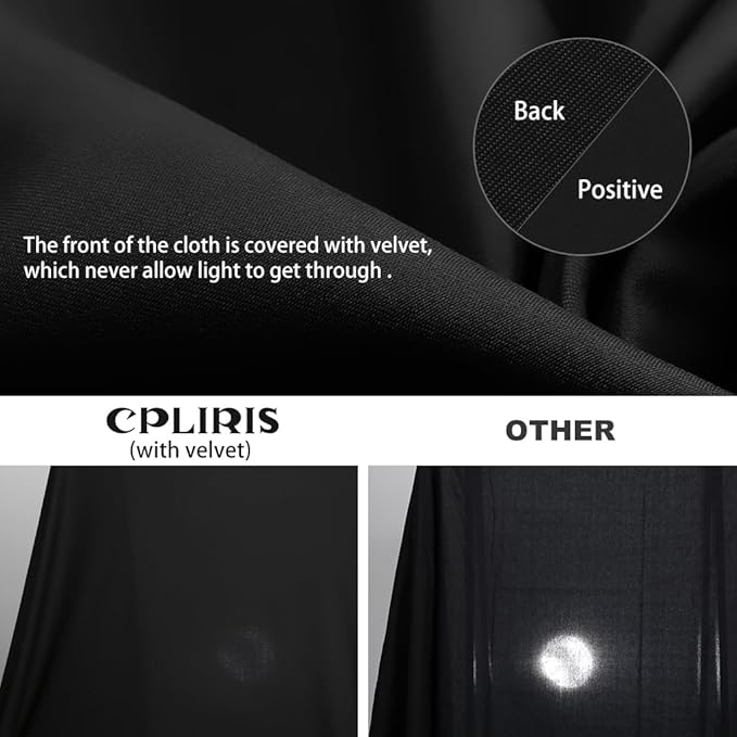 10x7ft Black Backdrop for Photography, High Density Polyester Fabric Photo Background for Portrait Photoshoot or Party Decoration