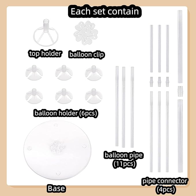 Balloon Stand Kit For Table - 12 Sets Balloon Sticks with Base For Birthday Graduation Party Decorations