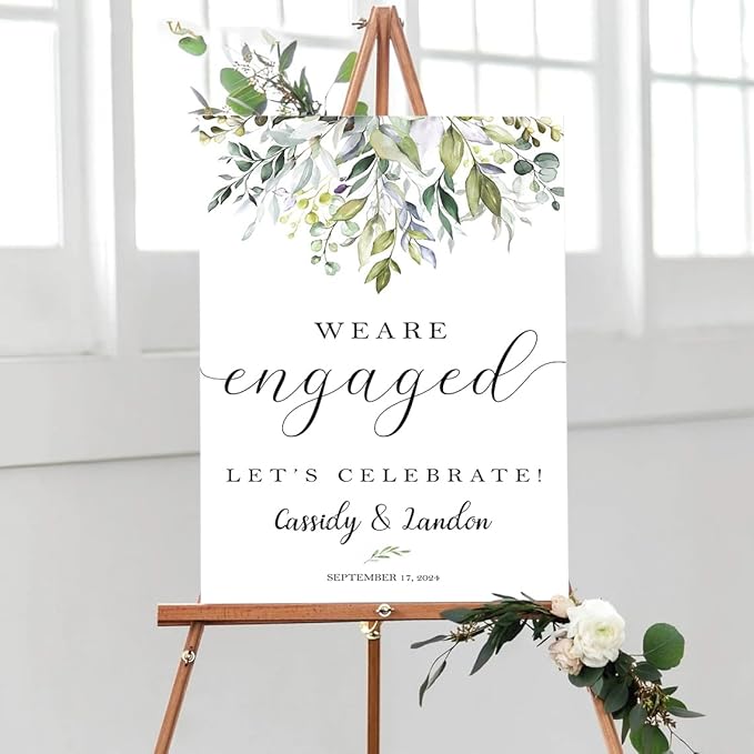 Personalized Engagement Welcome Sign, Engagement Party Sign, Engagement Decor, Engagement Decorations, Engagement Sign, Engaged Sign, Engaged Welcome Sign UNIPROSIGNS #8, Version-08